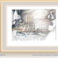 paintings watercolours maritime charts TRYPTIC N°2