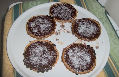 Tartelettes fondante au chocolat et noix de coco