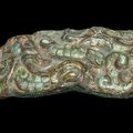 A turquoise-inlaid gilt-bronze garment hook, daigou, Warring States period