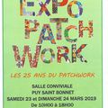 Exposition les 25 ans du Patchwork les 23 et 24 mars 2019 à Puy Saint Bonnet