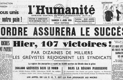 L'Humanité : unes 24 mai-6 juin 1936