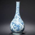 A blue and white bottle vase. Wanli