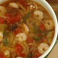 SOUPE FENOUIL, TOMATE, CREVETTES & GREMOLATA