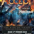 NIGHT DEMON en Concert avec ACCEPT : @ Paris - 1er Fevrier 2018 / Saint Etienne (30 /01)
