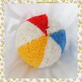 Doudou Peluche Vintage Ballon Balle Bleu Blanc Rouge Jaune Boulgom 