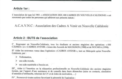 Statuts de l'association ACAVNC