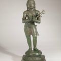 Early Chola bronze image of the Shaiva Saint Chandesha standing with folded hands. India, circa 970