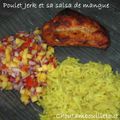 Poulet jerk et salsa de mangue