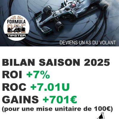 BILAN saison 2025 Elite F1 ROI +7% ROC +7.01U