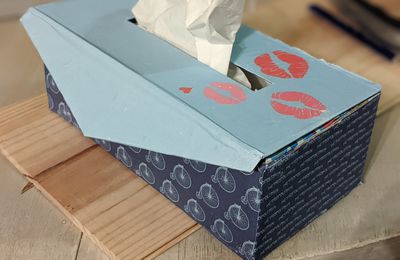 Premier cartonnage : la boîte à mouchoir