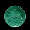 A Molded Green-Glazed Pottery Dish, Liao Dynasty, 10th-12th Century
