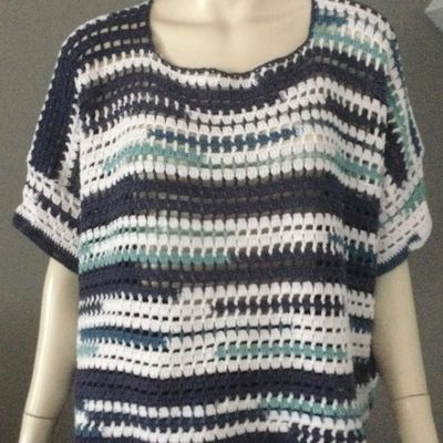 Un pull « marinière » au crochet