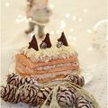 Bûche de Noël façon "mille-feuilles" aux biscuits roses Fossier, chocolat et oranges......