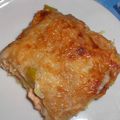 Lasagne à l'épautre, saumon, poireaux