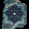 A Timurid moulded pottery tile panel, Central Asia, late 14th-early 15th century