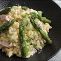 Risotto de coquillettes au jambon et asperges vertes...