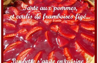 Tatre aux Pommes et Coulis de Framboises figé.