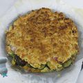 Crumble de courgettes, jambon, mozza