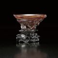 A fine and rare small melon-form rhinoceros horn cup, Qing dynasty, 18th century