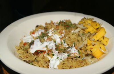 Le retour de l'Inde dans ma cuisine : Mushroom Pulao et mango salsa