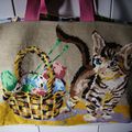 Sac canevas "chaton"