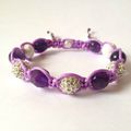 Bracelet gauche en Amethyste grade AB+, perle