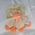 Doudou Peluche Plat Vache Girafe Ecru Orange Barbouillage Babou 