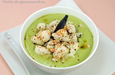 Velouté (froid) d'avocat au crabe