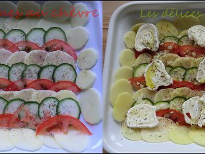 Tian courgettes/tomates/pommes de terre et chèvre