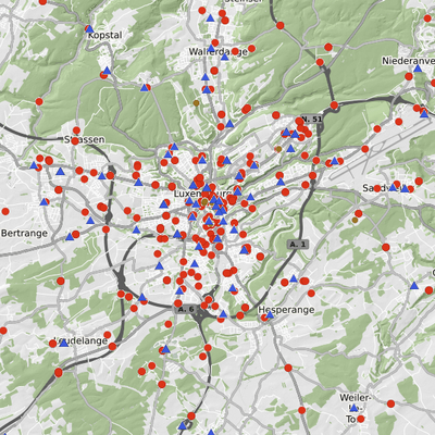 Cartes d'implantations des antennes relais France, Belgique, Luxembourg, Allemagne ...
