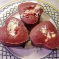 Extra moelleux de framboise, coeur coulant de chocolat blanc...