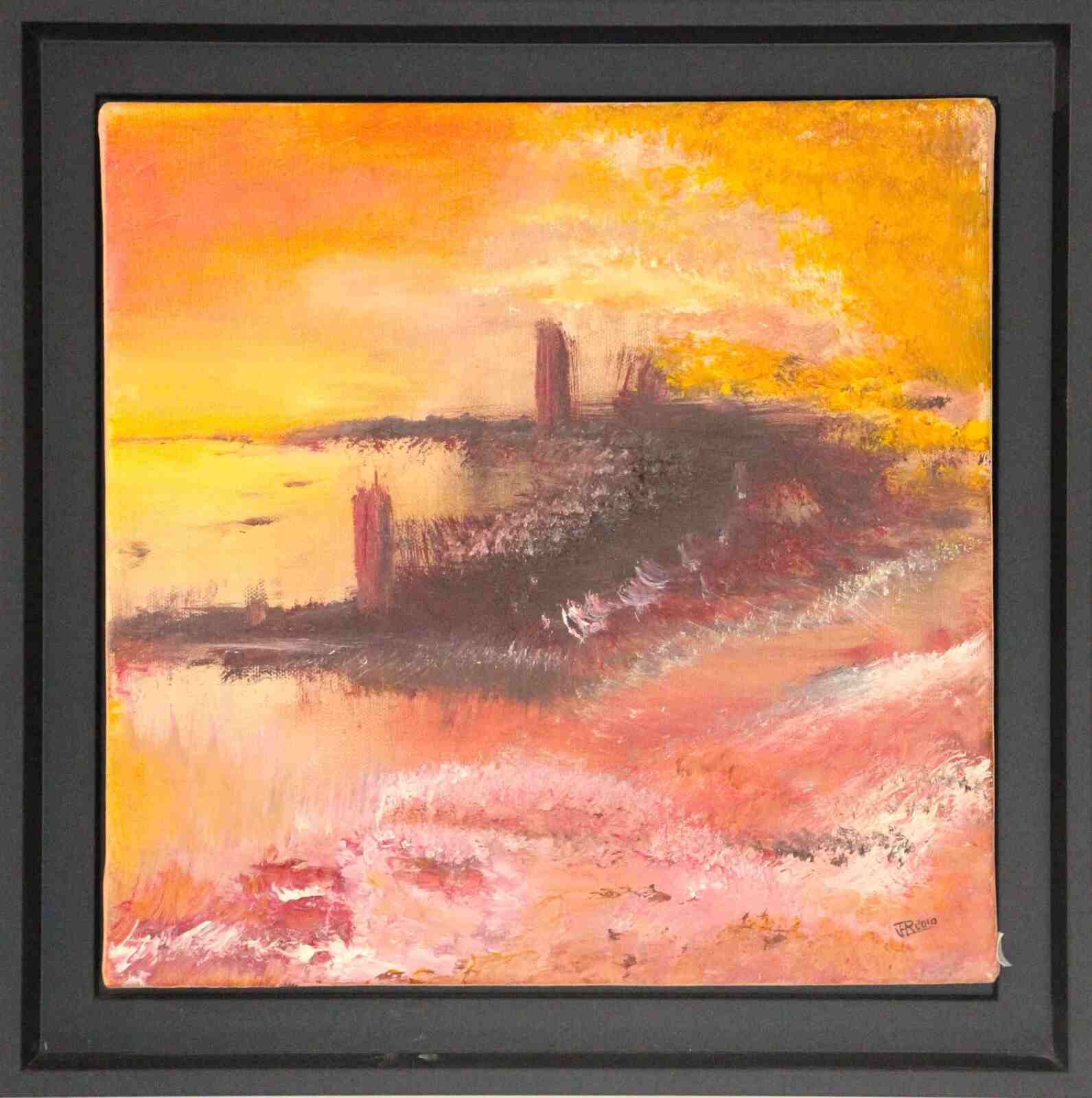 Crépuscule- huile 2010 - 30 X 30cm- cadre noir (n°6);