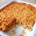 Macaroni jambon-fromage au gratin