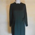 R1156 : Robe laine verte 60's T.38