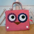 Petit sac à goûter - pochette hibou rose