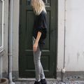Slim gris / chemise noire / boots