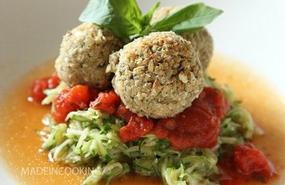 Boulettes d'aubergine et d'haricot coco (boulettes végétaliennes)