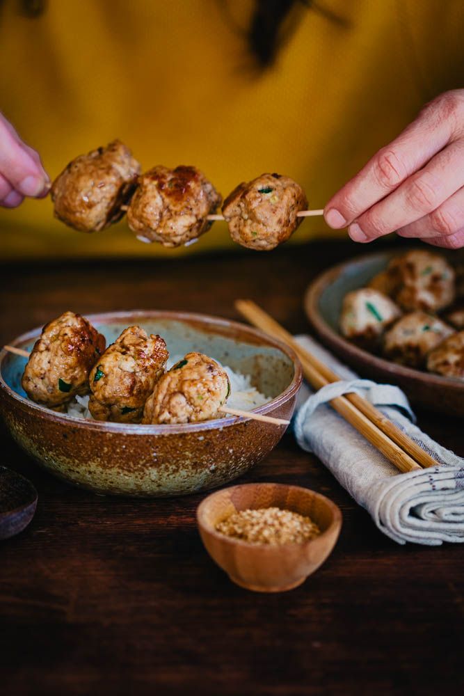 boulettes de poulet, dinde, tsukune, boulettes japonaises, facile, sauce soja, 