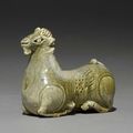 A celadon glazed recumbent ram, Eastern Jin dynasty, 4th century