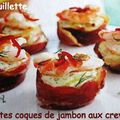 Petites coques de jambon aux crevettes