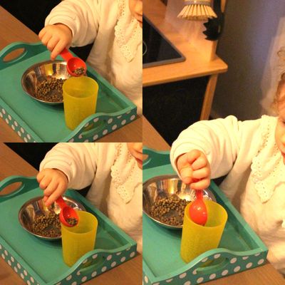 Atelier motricité fine - Lentilles à transvaser 👌