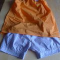 2 pyjashorts faits à partir du haut à col volanté