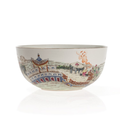 Porcelain bowl, multi-coloured enamels and gold rim﻿. Underneath with the six-character seal mark of the Daoguang period