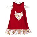 Robe Trapèze Velours Bordeaux Fille 4 ans Coton Renards