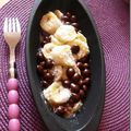 Papillotes dessert gourmandes : banane/chocolat/noix de coco et banane/pâte de speculoos