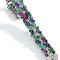 A Rare Platinum, Colored Stone and Diamond 'Tutti Frutti' Bracelet, Cartier, London
