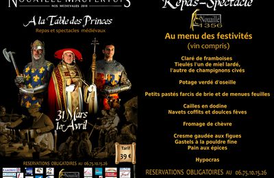 A la Table des Princes 31 mars et 1er avril 2018