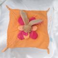  Doudou Peluche Lapin Lange Orange Et Rose BabyNat