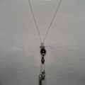 collier a perles et chaine en argent plaquer 10