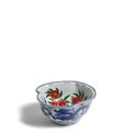 A wucai 'dragon and phoenix' peach-shaped bowl, Ming dynasty, Tianqi period